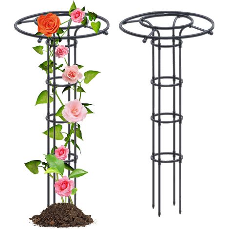 Supporto per piante rampicanti a forma di fungo, ideale per piante in vaso, rose, clematidi e ortaggi. Altezza totale: 150 cm. (1/5)