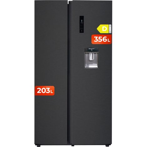 Frigorífico Americano EVVO F90Xe, 359 l + 203 l, Inox, Dispensador de agua