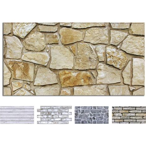 Panneaux Muraux 3D Adhesif Brique, 12 Pièces, 58x 30 CM (1/5)