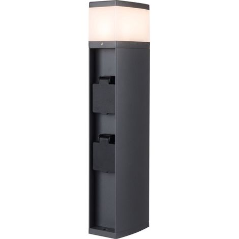 Borne 2 prises 16A pour jardin IP44 IK07 avec douille G9 35W max anthracite ARIC 51599