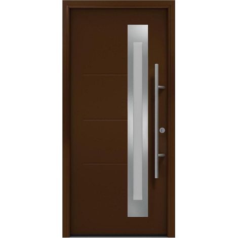 Hörmann Ecostar Haustür "ISOPRO Secur IPS 780S", terrabraun (RAL 8028), 110 x 210 cm (B x H), DIN Rechts