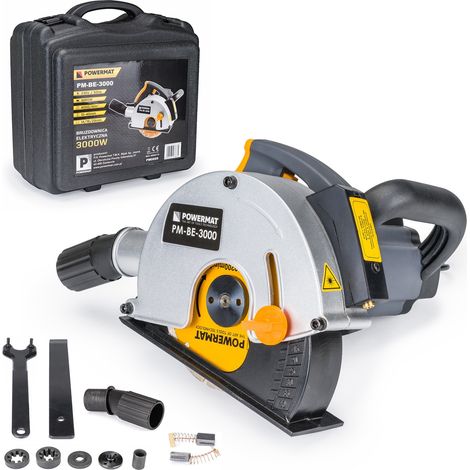 Rainureuse électrique à béton 3000W – 2 disques – Profondeur de coupe 10-40mm – Largeur de sillon 14/19/29mm – Laser guide – Powermat