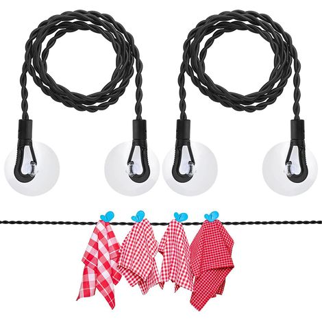Corde à linge portative 2 pièces pour camping, randonnée, plage et voyage, séchage facile, légère et résistante (1/5)