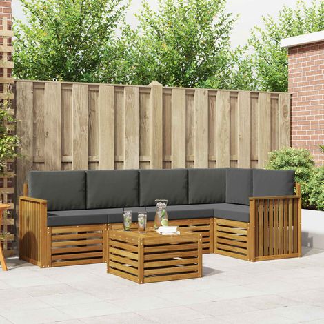 vidaXL Ecksofa Set 6 pcs Natur und Anthrazit Massivholz Akazie (1/5)