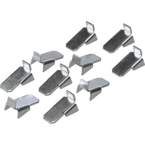 VARI 10 - Lot de 20 supports en métal pour rail d’étagère à suspendre - Acier galvanisé (1/5)