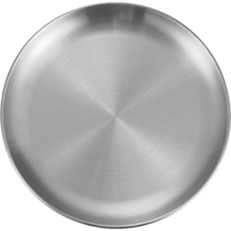 Assiette Rondes En Acier Inoxydable - 14 17 20 23 Cm - Pour Cuisine Intérieure Extérieure Camping Barbecue - Lot De 1 (1/5)