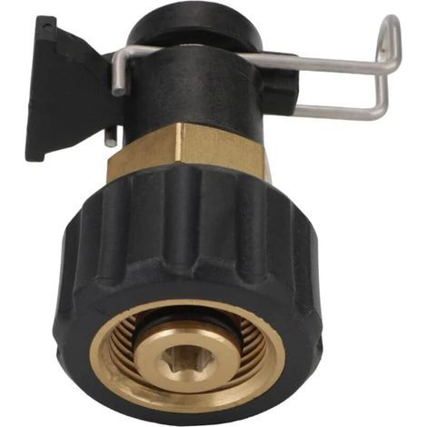 Enowelir High Pressure Washer Adapter, M22 14mm 2320 PSI High Pressure Washer Outlet Hose Connector Converter High Pressure Hose Adapter, Black Gold, C (1/4)