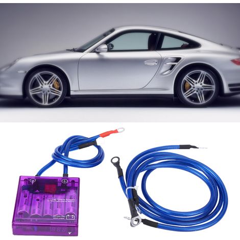 Kit stabilisateur universel de tension économiseur de carburant avec 3 câbles de terre violets (1/5)