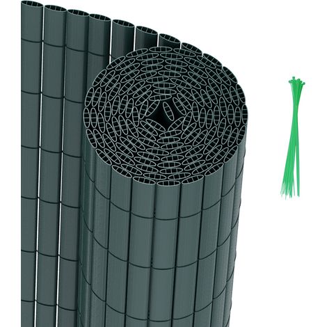 Randaco PVC Sichtschutzmatte Balkon & Zaun – Wetterfester Sichtschutzzaun für Zaun, Windschutz, Zuschneidbar Grün 120x600cm