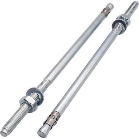 Lot de 10 chevilles d'ancrage en métal plaqué zinc M10 x 250 mm (1/5)