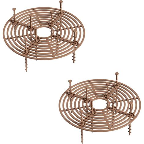 Lot de 2 grilles pour Pot de Fleurs, Cache-Pot de Fleurs, avec piquets Profonds, Chiens, Chats, pour Creuser des Plantes, 19 cm de diamètre