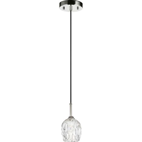 Elstead Rubin - Mini sospensione a soffitto a 1 luce nichel lucido, G9 (1/4)