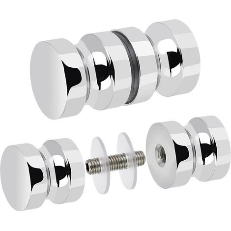 2 PCS Poignée Porte Douche en Acier Inoxydable Bouton Porte de Douche Rond Poignée de Porte Douche en Verre Bouton de Porte Coulissante Inox pour Salle de Bain Cuisine Maison Bureau Hôtel (1/5)