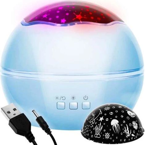 Veilleuse Projecteur Galaxie Projecteur d'étoiles Motif bleu interchangeable (1/5)