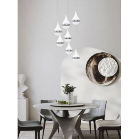 TRADE SHOP - Lampada A Sospensione Led 80watt Design Goccia A Cascata Luce 6500k 4000k Lp-18a - -Bianco Freddo -