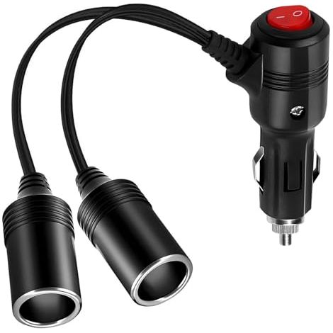 [NUNCA USADO] Toma de encendedor doble con interruptor, distribuidor de encendedor, adaptador de 12 V/24 V para coche y motocicleta. (1/5)
