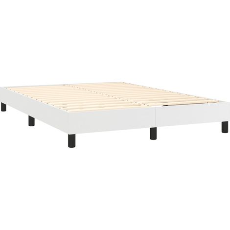 Somier de láminas sobre patas estructura de cama 140x200 cm sintético blanco TDL0207364