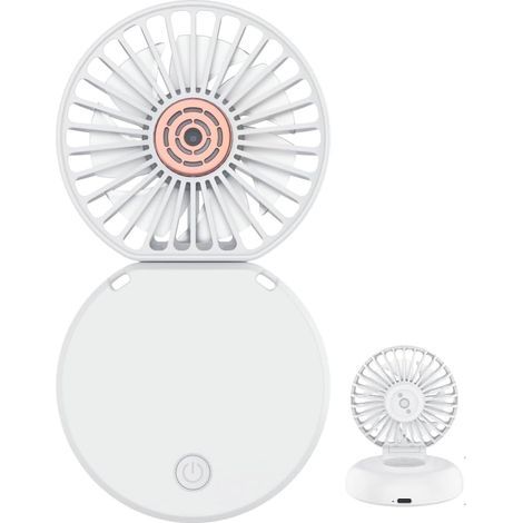 Mini Ventilateur Portable, Ventilateur Portable USB, Mini Ventilateur Silencieux Ventilateur de Bureau Pliable Pour Bureau, Cours, Voyage, Extérieur (1/5)