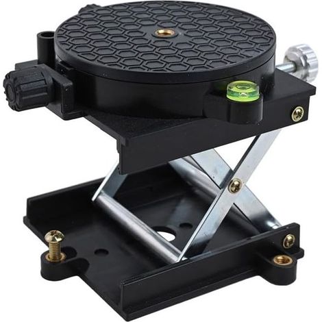 Aluminum milling table with adjustable leveling platform for precise engraving and height control, black, 90 x 90 mm plate (1/4)