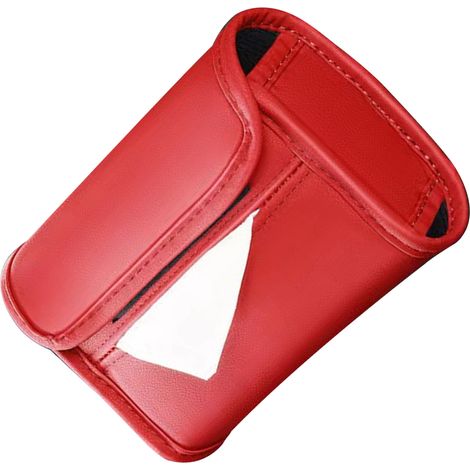 Porte-boîte de mouchoirs pour accoudoir, résistant à l'usure, cuir PU, rangement pour siège arrière, organiseur de serviettes, rouge (1/5)