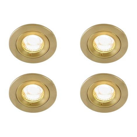 QAZQA Xena spot encastrable - set de 4 - 8x8cm - IP44 - rond - or (1/5)