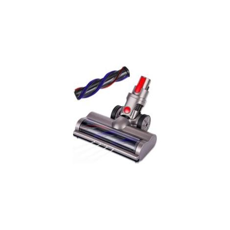 Cepillo compatible con Dyson V7, V8, V10, V11 y V15, cabezal turbo de accionamiento directo, con rodillo de cerdas duras y accesorio turbo con 4 cabezales para suelos duros y alfombras. (1/5)