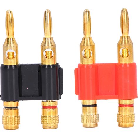 2 Pièces Connecteurs Banane Mâle Double Empilables Laiton pour Câbles Enceintes 32A 1000V (1/5)