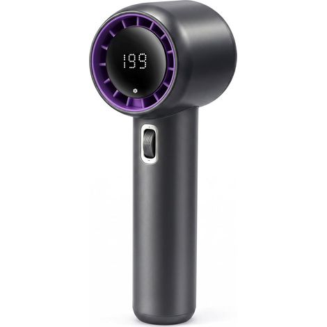 Handventilator 5000mAh Turbo Ventilator 199 Stufen LED Display Grau (1/5)
