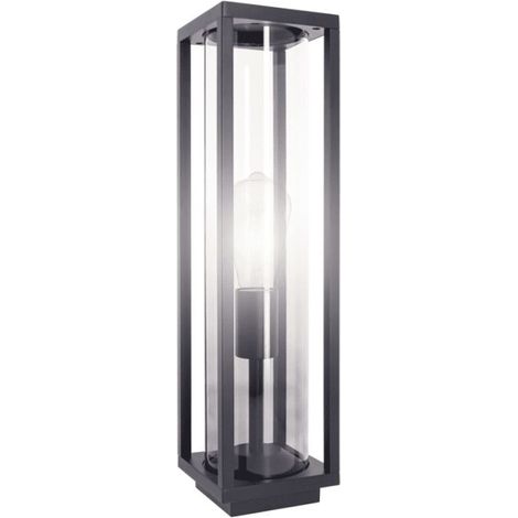 Xanlite – Borne d'extérieur filaire noire en aluminium IP44 – Culot E27, 40W max, 50cm x 13cm x 13cm – LAME40WNMODF