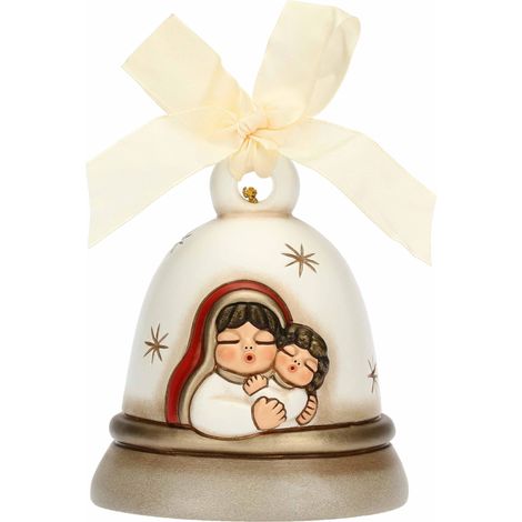 THUN - Campanella Special Edition 2023 Bianca con Maria e Gesù Bambino in Ceramica Decorata a Mano, 11x11x12.5 cm h (1/2)