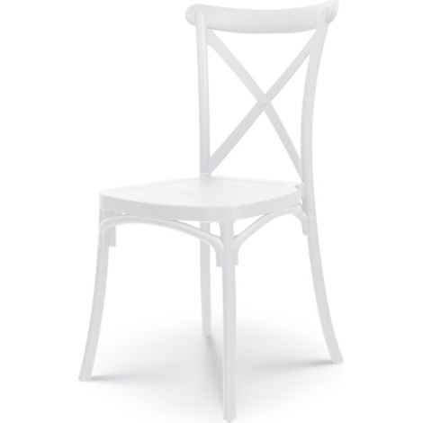 Sedia in stile BISTROT bianca in resina di polipropilene