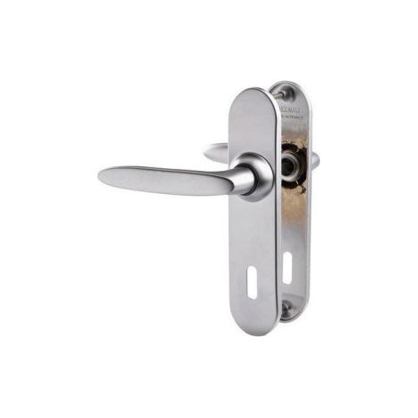 Ensemble de poignées de porte JAZZ EA195 - ASSA ABLOY BEZAULT 195 mm Chromé Miroir Clé I