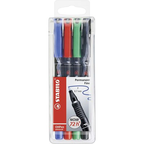 Marqueur permanent - Pochette x 4 marqueurs (encre permanente/pointe fine 0,7mm) (1/5)
