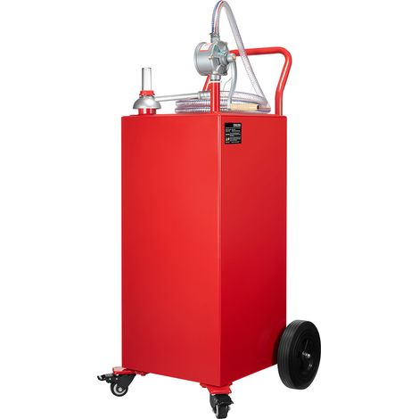 Mophorn Tanque de Combustible Portátil de 181,84 L con Bomba Manual, 4 Ruedas y Manguera de 3 m, Contenedor para Gasolina y Diésel Vehículos, Cortadoras de Césped, Embarcaciones y Más,Rojo (1/5)