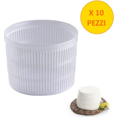 10 PEZZI Fuscella Fuscelle Forma Ricottiera Ricotta Formaggio 500 GR Fustella Stampo (1/4)