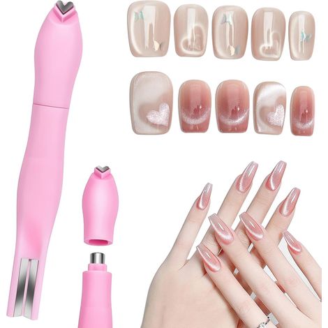 Magnete 3 in 1 per effetto occhi di gatto, strumento magnetico versatile per smalto gel effetto occhi di gatto, accessorio multifunzionale rotondo a forma di cuore per studio, casa, salone fai da te, (1/5)