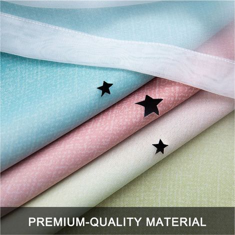 Cortina de estrellas de doble capa para habitaciones infantiles y salones de niñas, transparente, negra con cuentas de plástico, 135 cm de largo x 160 cm de ancho, rosa/gris/azul/verde/beige/morado, 1 (1/4)