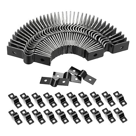 60 Pièces Collier de Serrage en U: Collier de Fixation Métal U-Tube Pince Anneau Fixation Tuyau Ø 10mm pour Câbles et Tuyaux Installation Murale DIY (1/5)