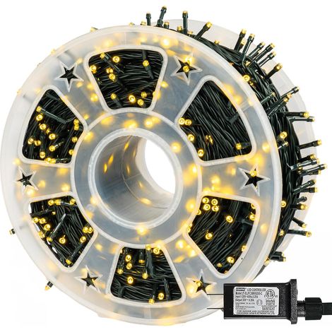Guirlande lumineuse, 240 LED, blanc chaud et noir, thème Halloween, pour fêtes, mariages, fenêtres, arbres et décorations saisonnières.-AquaForge (1/3)