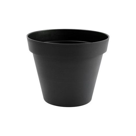 Maceta Plastico Diam.30 X H.26 Cm Gris Antracita EDA