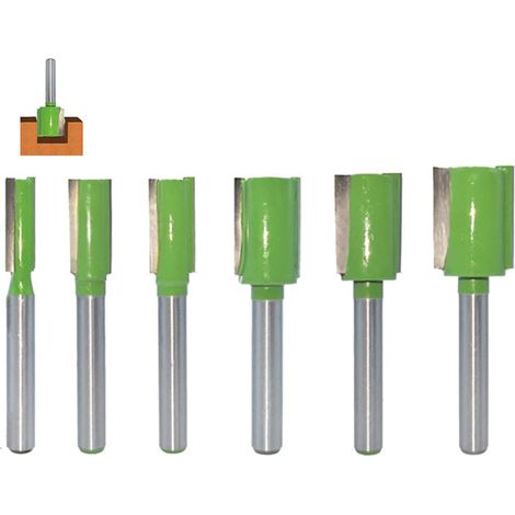 Lot De 6 Embouts De Fraises Droites Avec Tige De 6 Mm Pour Le Travail Du Bois, Fraises Pour Fraisage À Rainure Pour Le Travail Du Bois (1/5)