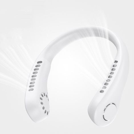 Ventilador de cuello portátil sin aspas - Ventilador silencioso inteligente de 1200 mAh - Disipación de calor cerámica - Ventilador de cuello silencioso - Para hombres y mujeres (1/4)