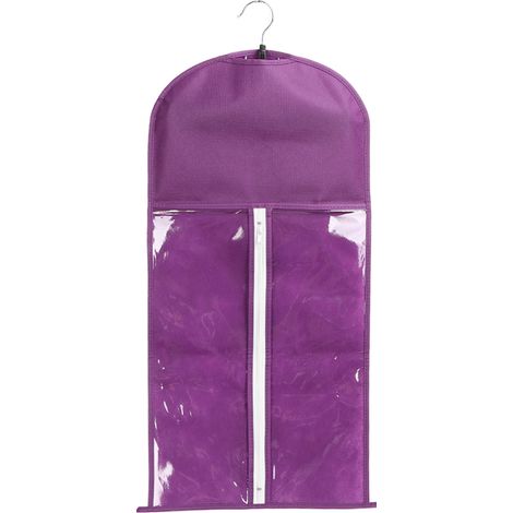 Sac de rangement pour extensions de cheveux, portable et anti-poussière, avec fermeture éclair, idéal pour les voyages et le quotidien. Violet. (1/5)