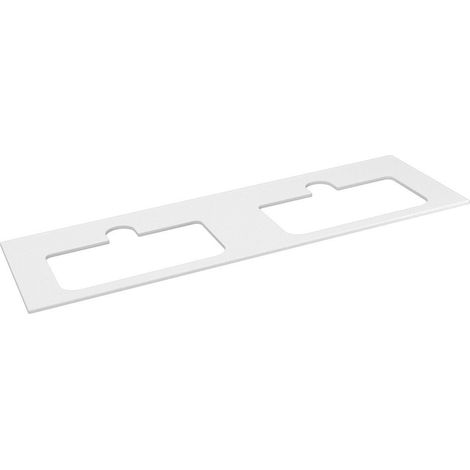 BRAHEA Plan de travail Rockstone, 2 trous pour lavabo, 151,6x51,5cm, blanc mat