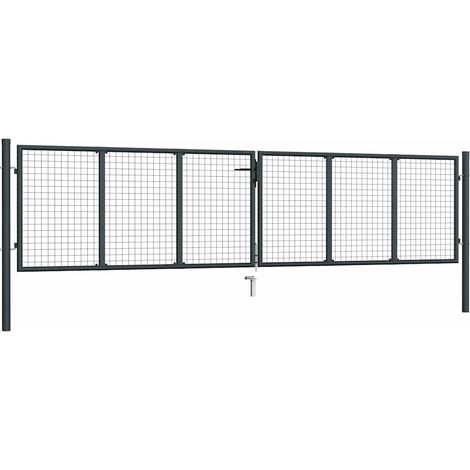 Maison Exclusive - Maschen-Gartentor verzinkter Stahl 400 x 75 cm (1/5)