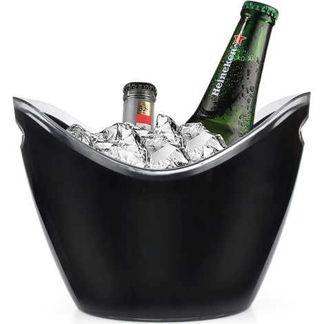 Seau à glace 3,5 litres pour vin et champagne, refroidisseur de bouteilles en plastique, idéal pour apéritifs et réceptions (1/5)