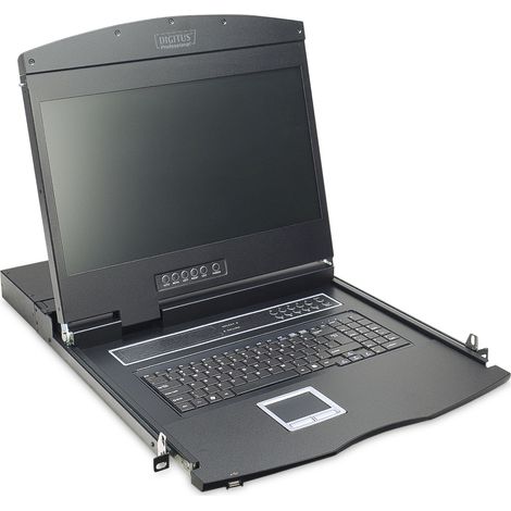 Digitus Digitus Console modulare con TFT da 19” (48,3 cm), 8 porte Cat.5 KVM e touchpad, tastiera italiana
