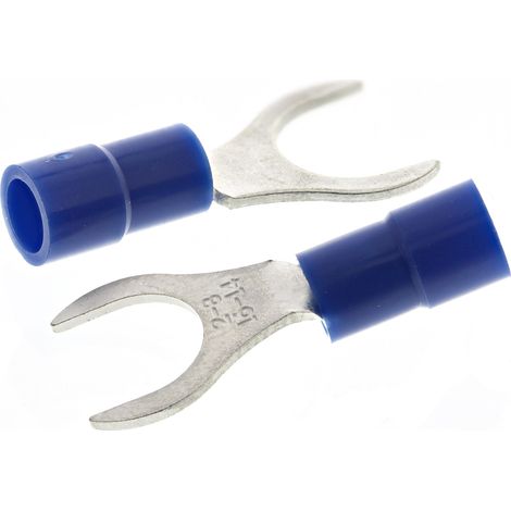 Cosse à fourche à sertir RS PRO Isolé, Bleu 14AWG 2.5mm² 16AWG 1.5mm²