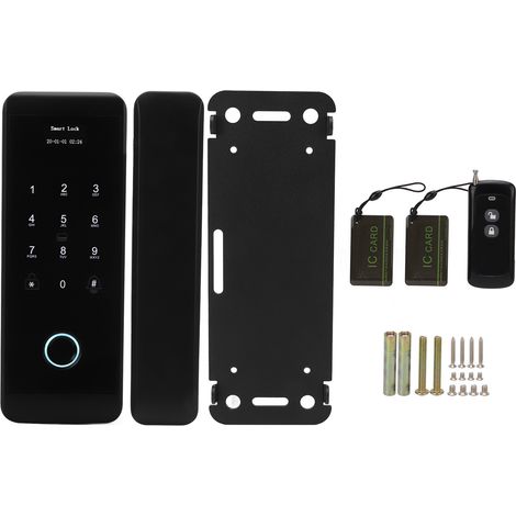 Serrure de porte intelligente, mot de passe à empreintes digitales, numérique, Bluetooth, Wifi, invite vocale pour verre et bois coulissant, pour Tuya