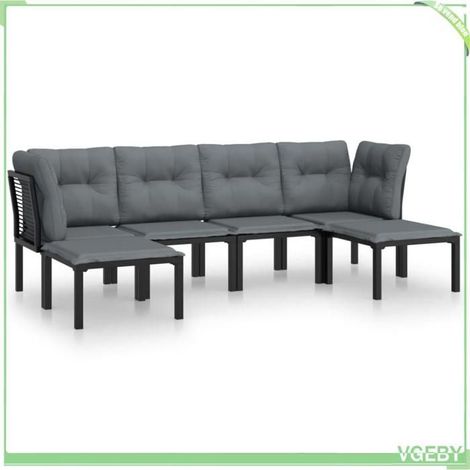 Salon de jardin 6 pcs - FAFEICY - 3187762 - Résine tressée imperméable - Cadre acier - Coussins rembourrés (1/5)